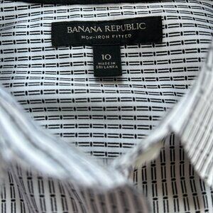 Banana Republic Shirt Women's Preppy Striped Non Iron 10